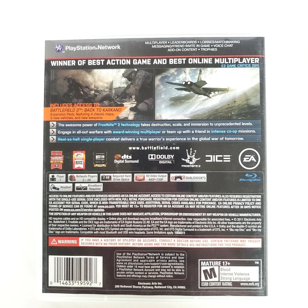 Battlefield 3 Limited Edition Sony PlayStation 3 Disc + Manual PS3 Game Complete